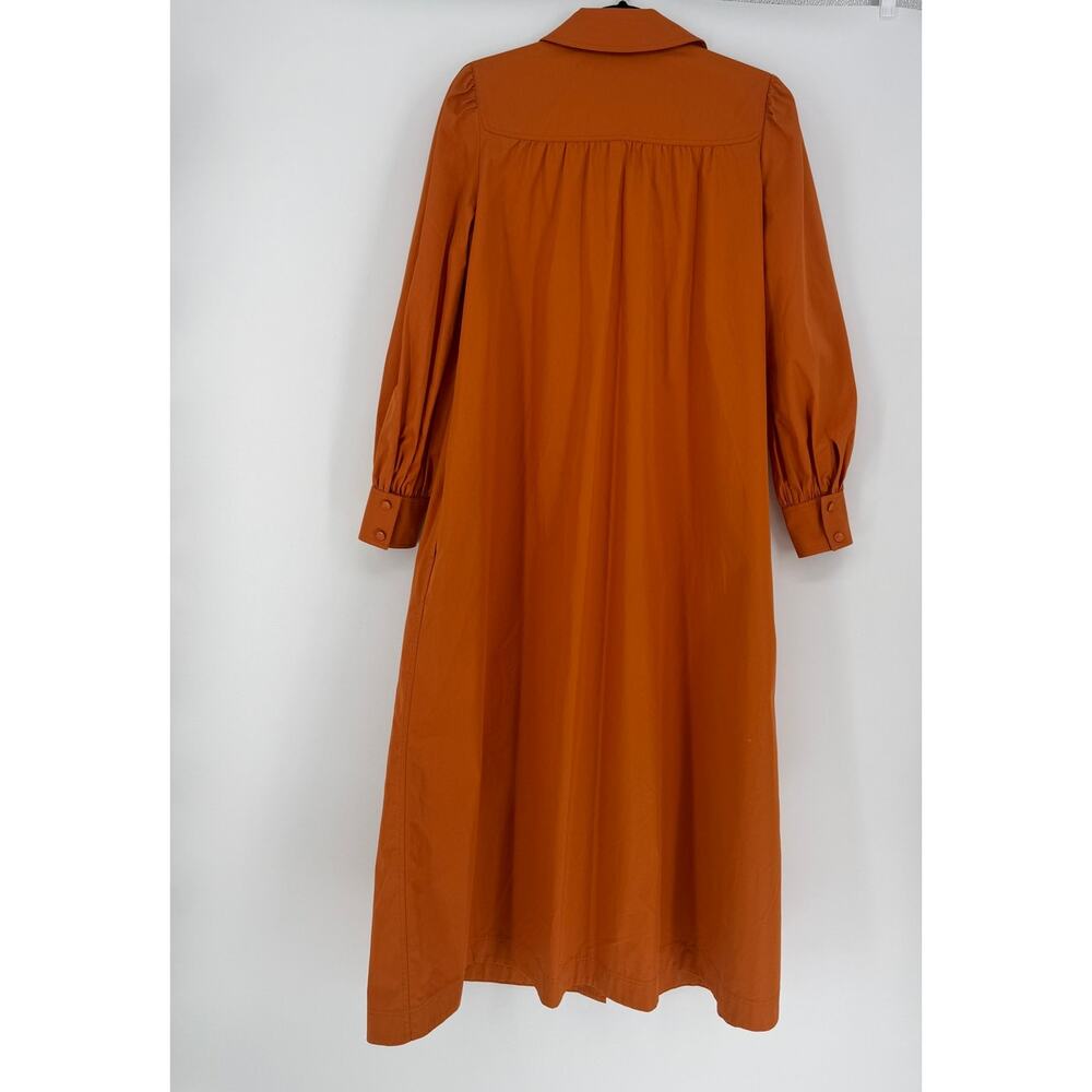 Tory Burch Artist Dress Tuscan Orange Size 4 NWT Cotton POplin $428 - Picture 6 of 13